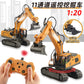 Cross-border 11-way children's electric toy lighting and sound effects engineering vehicle 1:20 crawler alloy remote control excavator model