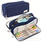 in stock Multi-layer Canvas Retractable Pencil Case Korean Simple High School Student Macaron Color-block Variable Large Capacity Pencil Case