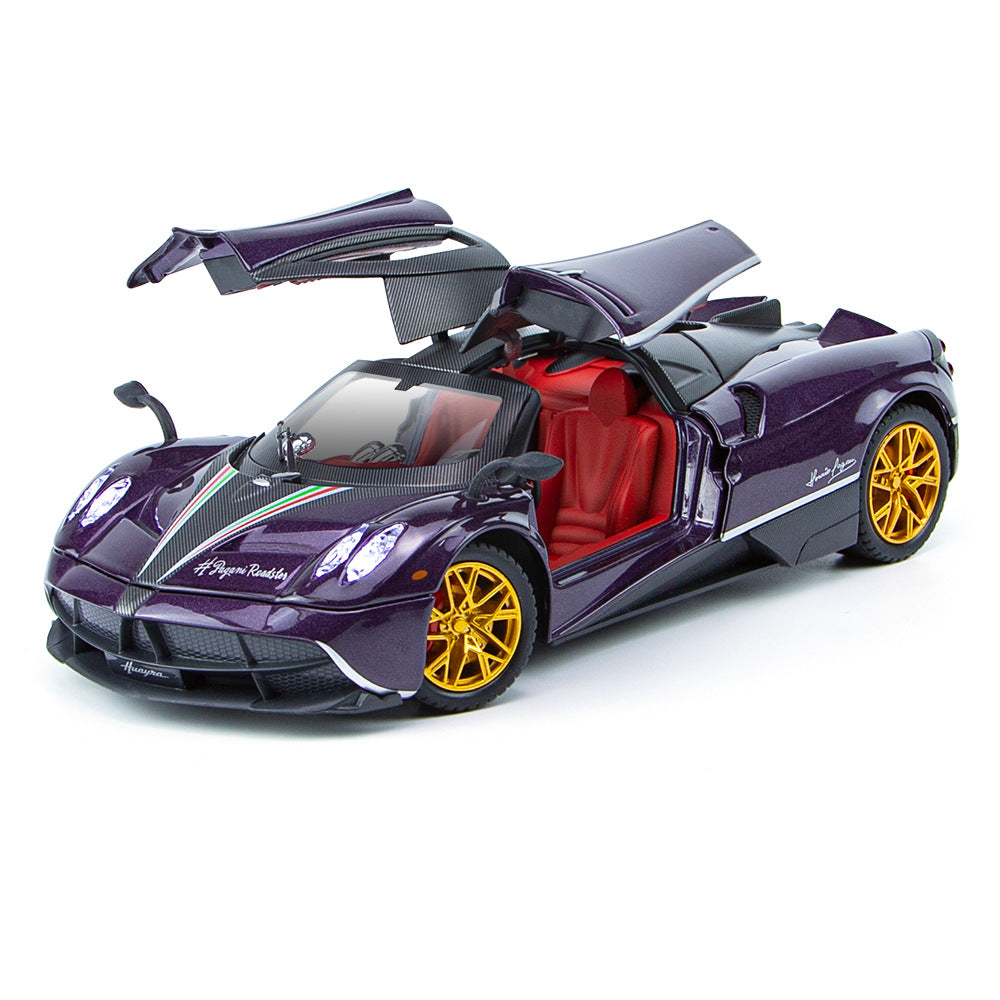 Car-driven alloy model children's toys 1:24 Pa Garni Chinese dragon car sound and light pull back four-door bracket box