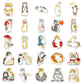 100 hand-painted kitten stickers cartoon cute Q version animal graffiti notebook stationery stickers goo card decoration