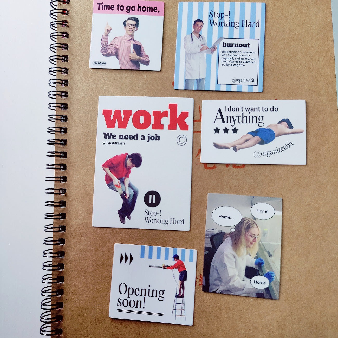 Korean OAB Character 202Hosil Magazine Landscape Retro Hand Account Decoration Material Collage Sticker Bag