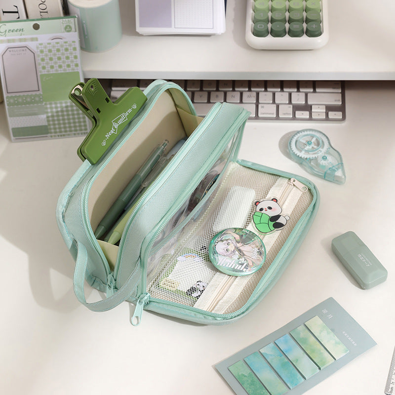 New Simple In-Style Large-Capacity Stationery Bag for Students, High-Looking Stationery Box, Multi-Functional Storage Pencil Case, Pencil Case