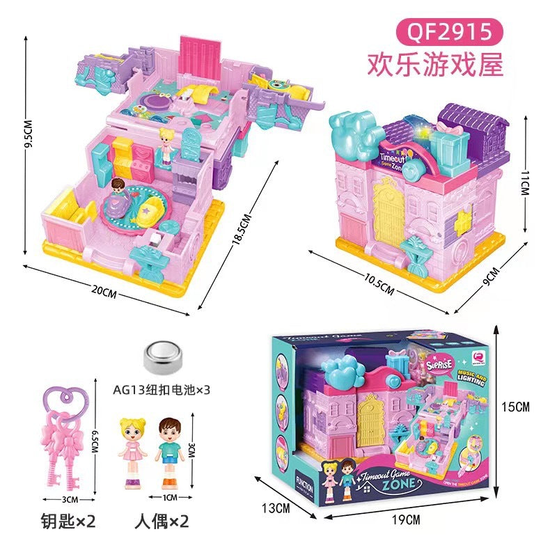 Cross-border Children's Variables Surprise Cabin Girl Simulation Princess Castle Villa Model Doll House Play House Toys