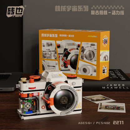 Compatible with Lego Building Blocks Mechanical Universe Retro Camera Assembled Handmade Toy Model Ornaments Children's Gift