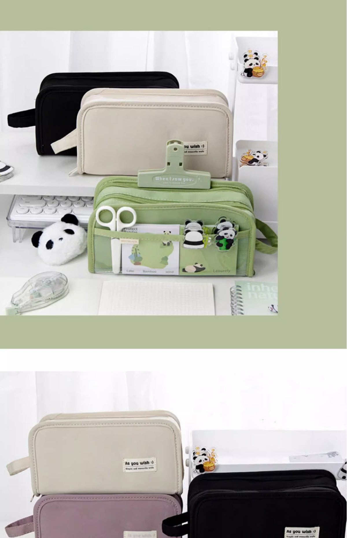 Three-Dimensional New Pencil Case for High School Students, Simple Large-Capacity High-Value Stationery Bag, Storage Bag