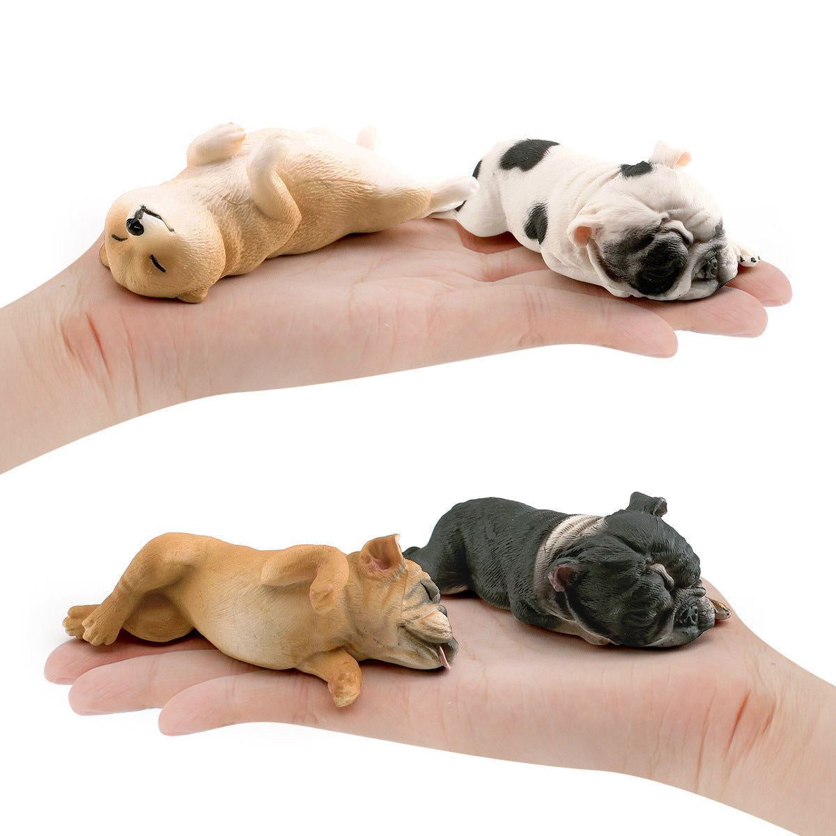 Cross-border Children's Cognitive Simulation Pet Dog Model Sleeping Posture French Bulldog Chai Dog Decorative Ornament Toy