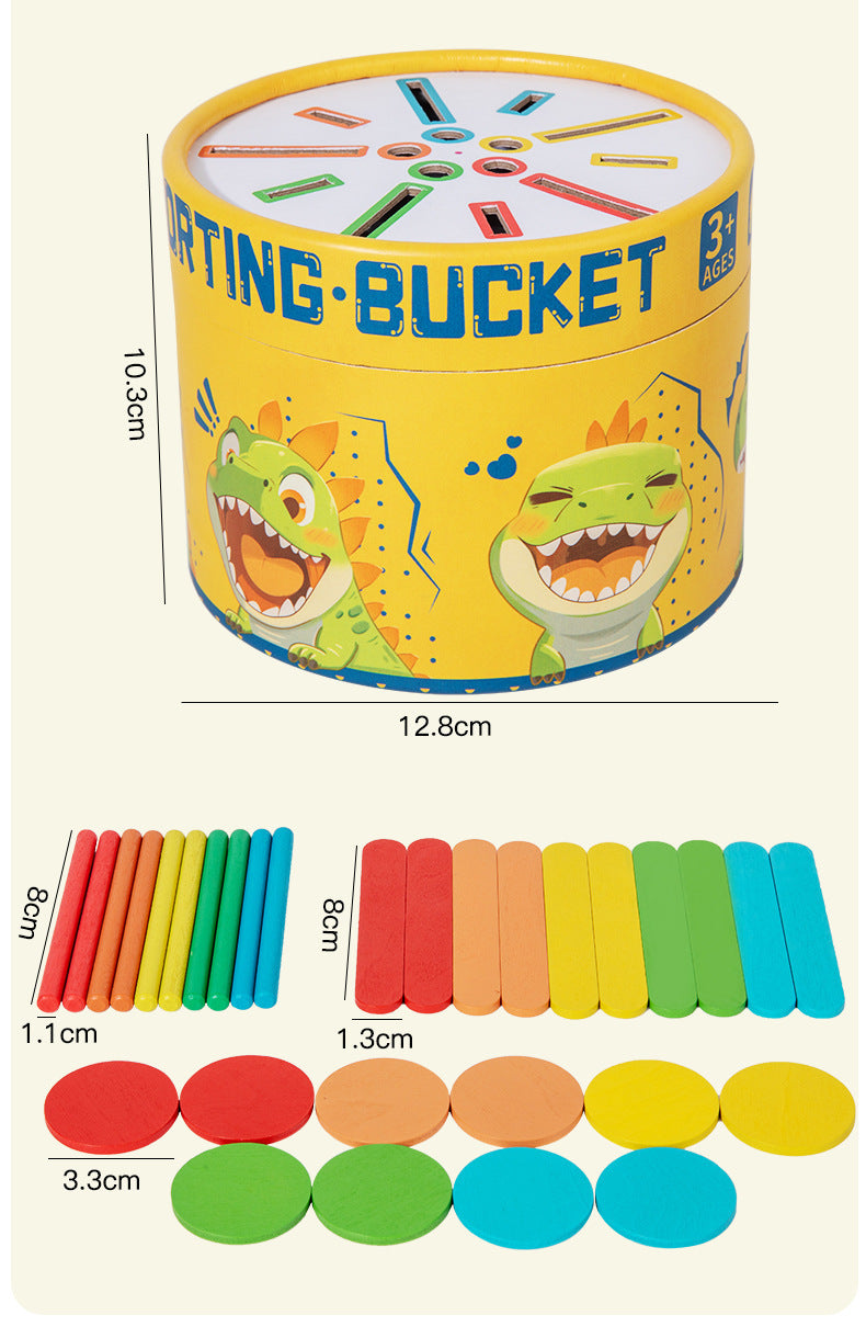 Cross-Border Montessori Early Education Cpc Color Classification Bucket Coin Box Ce Kidsren's Cognitive Matching Teaching Kindergarten Toys