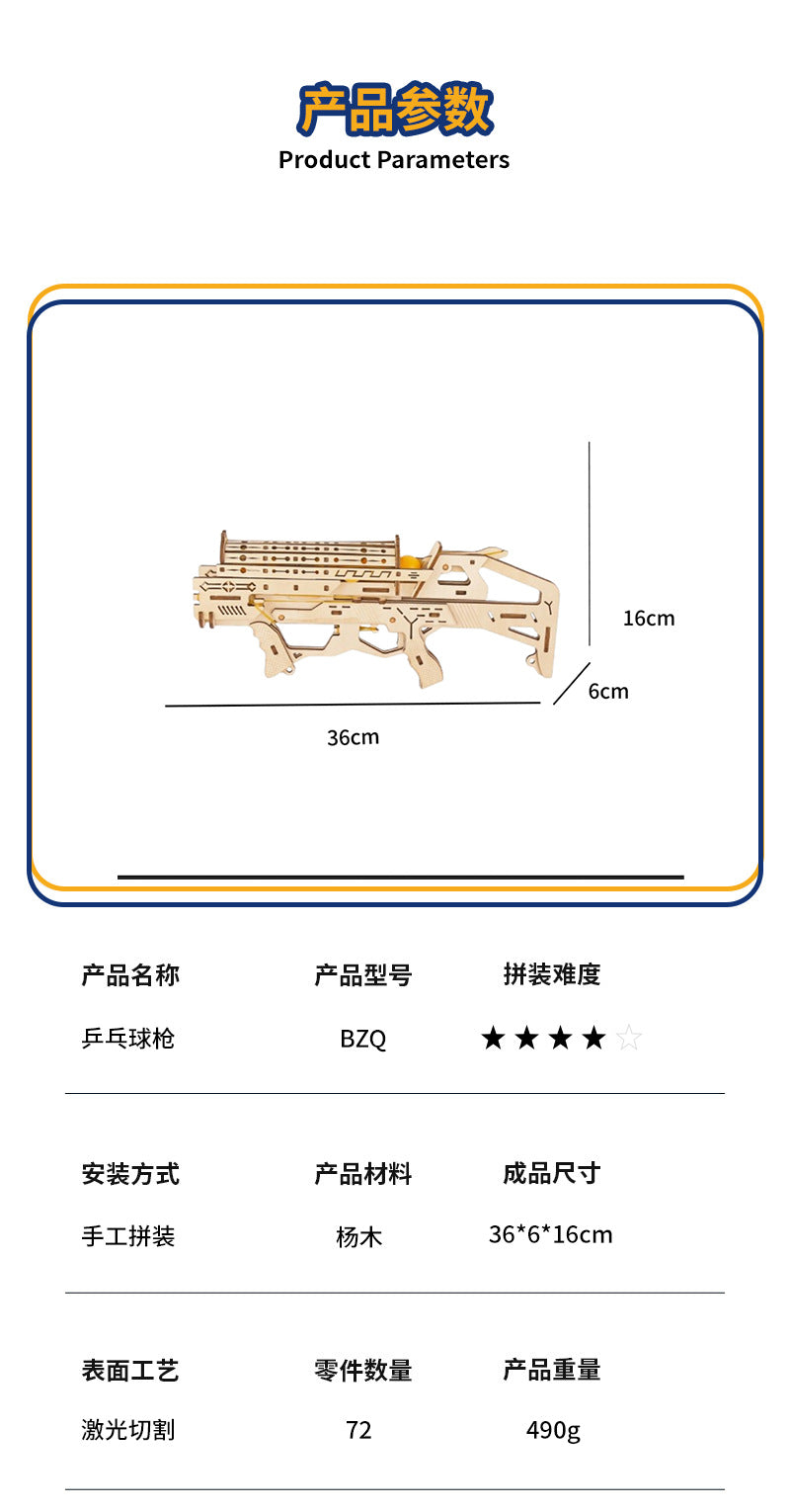 Wooden Rubber Tendon Gun Educational Toys Assembled 3d Puzzle Model Wooden Blocks Desert Eagle CSgo Game Same