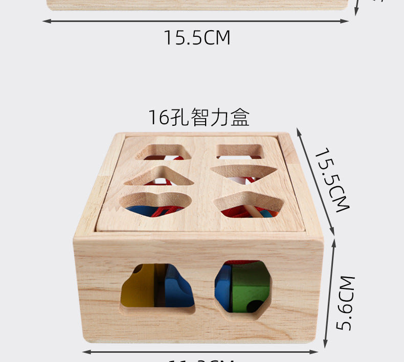 Children's Educational Beaded Five Sets of Column Color Sensory Enlightenment Children's Shape Matching Perception Early Education Wooden Building Blocks Play