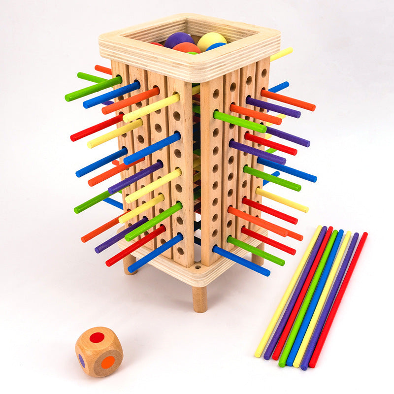 Early Education Children's Three-in-One Stick Game Baby Stick Color Classification Pitching Montessori Wooden Toys