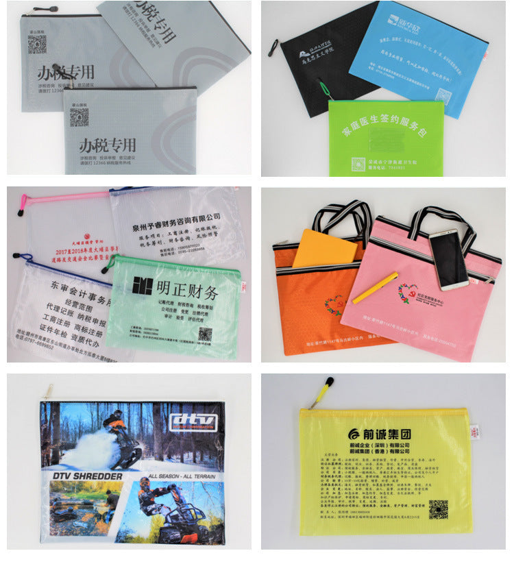 Transparent Mesh Triangular Pencil Bag Double-Layer Large-Capacity Stationery Bag Student Examination Pencil Bag Three-Dimensional Stationery Box Customization