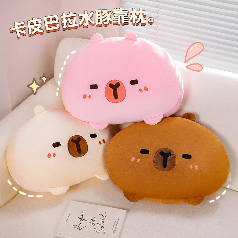 New Capibala Capybara Pillow Soft Cute Dumpling Cute Girl Sleeping Pillow Plush Toy Cross-Border