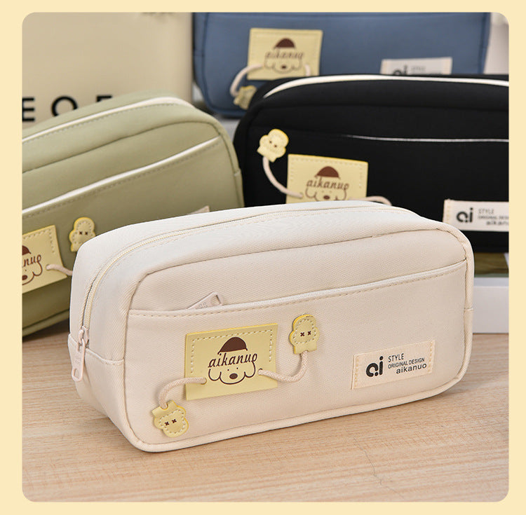 Internet Celebrous Explosions Zipper Dog Repair Pencil Bag Girls High Color Value Large Capacity Double Layer Storage Bag Puppy Pencil Bag Factory