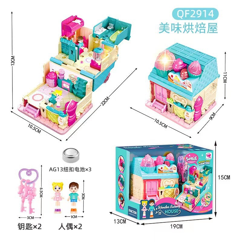 Cross-border Children's Variables Surprise Cabin Girl Simulation Princess Castle Villa Model Doll House Play House Toys