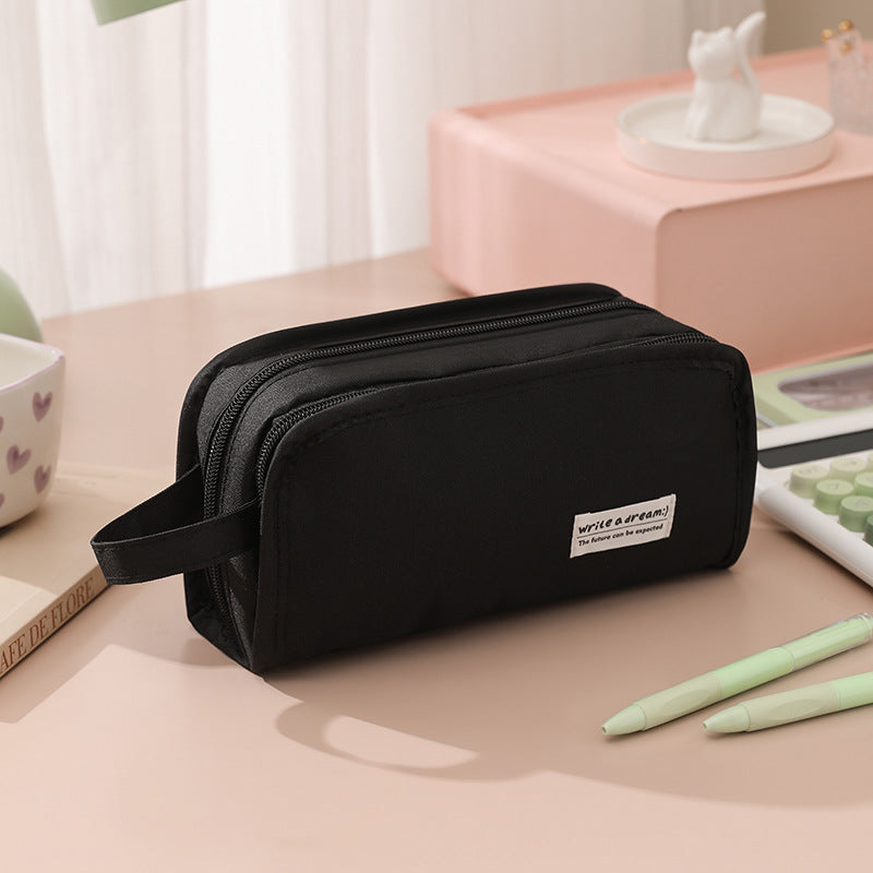 New Simple In-Style Large-Capacity Stationery Bag for Students, High-Looking Stationery Box, Multi-Functional Storage Pencil Case, Pencil Case