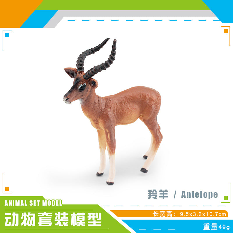 Cross-border simulation wild animal model Horn horse Antelope Mountain Antelope twist angle goat male deer desktop decoration ornaments