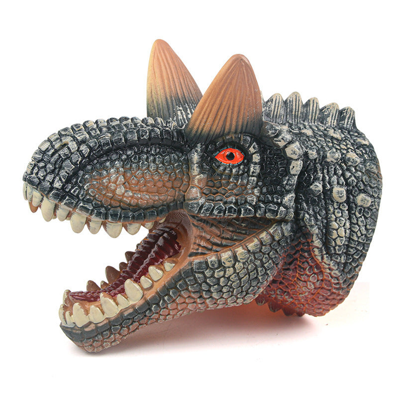 Dinosaur Hand Puppet Cross-Border Wholesale Gloves Soft Rubber Triceratops Tyrannosaurus Rex Children's Simulation Animal Model Boy Toy