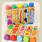 Cecpc Kidsren's Early Education Rotating Building Block Puzzle Baby Animal and Fruit Cognition Wooden Educational Toys for 1-2-3 Years Old