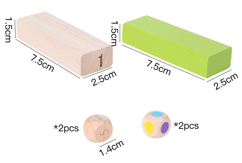 Children's Puzzle Stack Balanced Stack High Draw Building Blocks Layer by Layer Stack Wooden Strip Draw Wood Table Game Toys