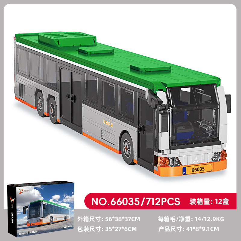 Cross-border engineering series truck city bus transport vehicle combined with small particle building blocks children's educational enlightenment toys