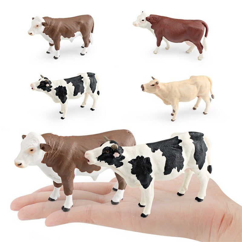 Cross-border simulation farm animal cow model flavich bull Charolais ranch desktop decoration toy