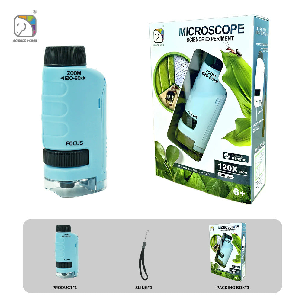 Cross-border Children's Microscope Can See Bacteria Primary and Secondary School Students Gifts Handheld Portable Outdoor Observation Toys