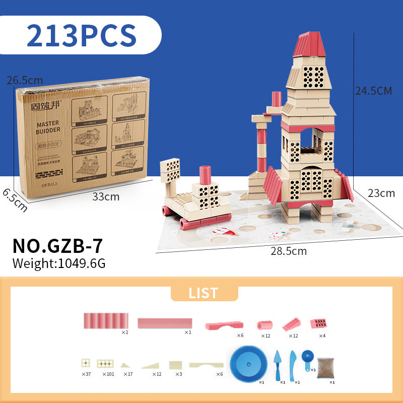 Cross-border New Products Mason Brick Building Mini Brick Hand-assembled Building House Villa Model Toys