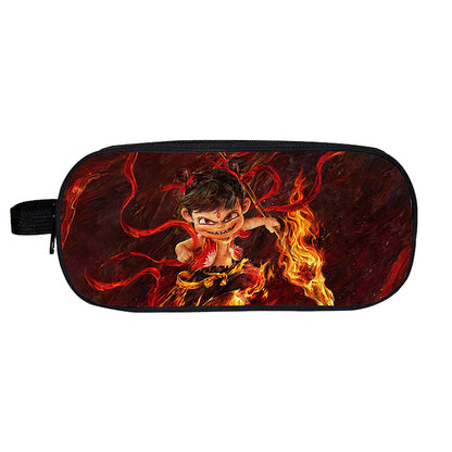 Cross-Border Nezha Stationery Box, Children's Portable Large-Capacity Storage Pencil Case, Student Wear-Resistant Double-Layer Portable Pencil Case Wholesale