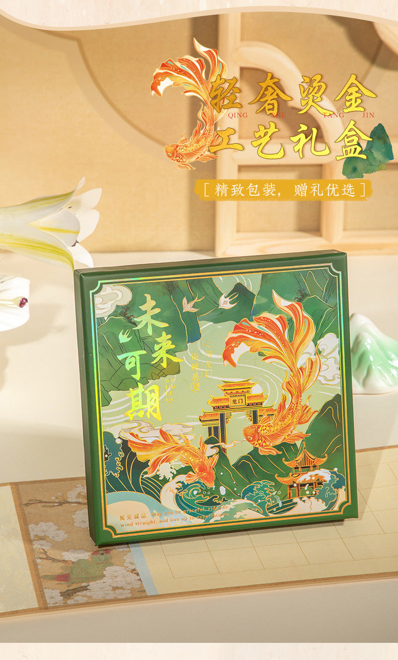 Forbidden City Cultural and Creative Commemorative Gift Koi Bookmark Gift Box High-End Exquisite Brass Metal Bookmark Graduation Gift
