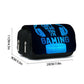 Headphone Pencil Bag Double-Layer Flip Cover Trendy Printed Pencil Box Large Capacity Student Children Pencil Storage Bag Stationery Bag