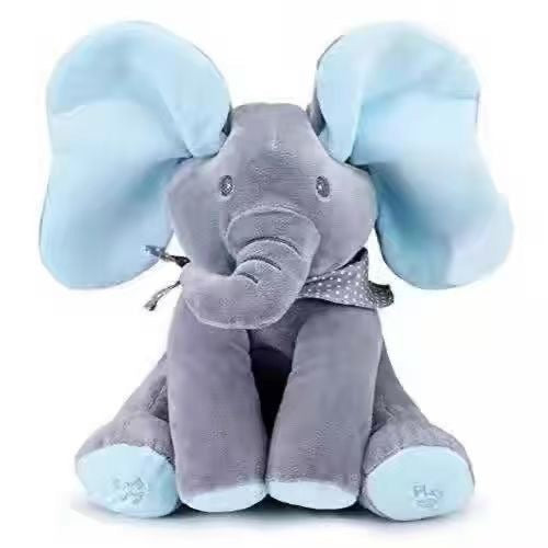 Cross-Border Hide-And-Seek Elephant Plush Toy That Can Sing, Cover Its Eyes, and Act as a Comforting Singing Toy