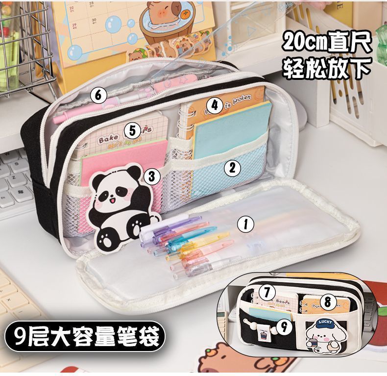 Velcro Puppy Pencil Case High-Looking 2025Ins Stationery Niche New Cute Girls Large-Capacity Stationery Box