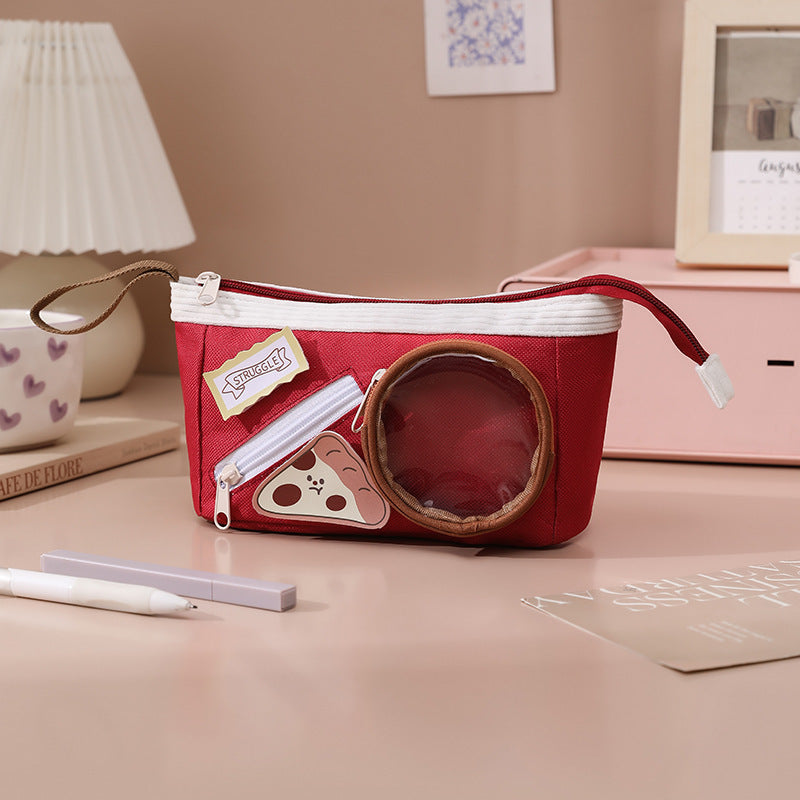 Cute Food Pain Bag Pencil Case Ins Style Book Junior High School Student Stationery High-Looking Large-Capacity Pencil Case Pencil Case