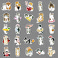 100 hand-painted kitten stickers cartoon cute Q version animal graffiti notebook stationery stickers goo card decoration