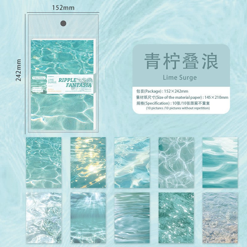 Light-Picking Water Ripple Material Paper Sunlight Floating Shadow Series Ins Collage Hand Account Background Paper Decoration Small Fresh Cross-Border