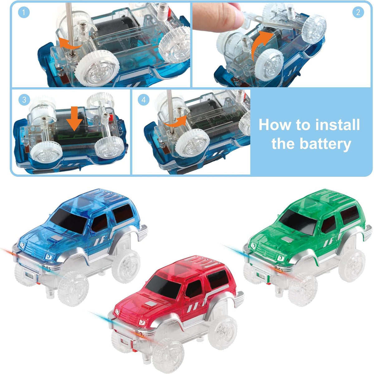 Children's changeable luminous rail car electric car toy boy puzzle free assembly sliding building blocks suit