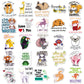 50 cartoon animal quotation stickers text creative graffiti notebook mobile phone book goo card suit stickers