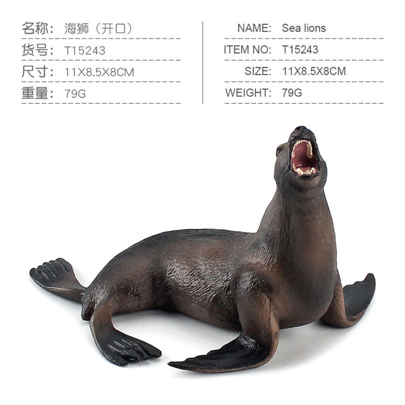 Simulation of marine animal model suit 10 solid seal sea lion walrus static ornaments hand toys