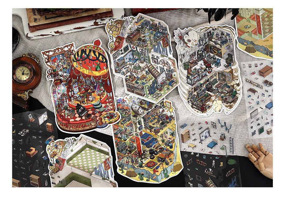 Infeel.Me Extra Large Scenery Stickers Today's Business Hours Open - Part Twelve DIY Journal Scene Stickers