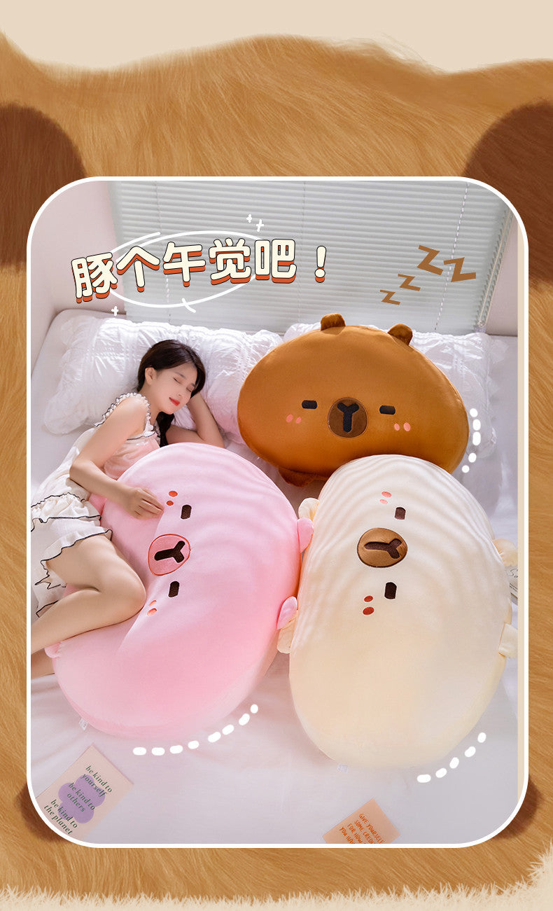 New Capibala Capybara Pillow Soft Cute Dumpling Cute Girl Sleeping Pillow Plush Toy Cross-Border