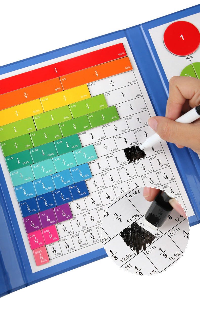 Magnetic Fraction Disk Demonstrator Numerator and Denominator Cognitive Addition and Subtraction Operation Third Grade Primary School Mathematics Teaching Aids Toys