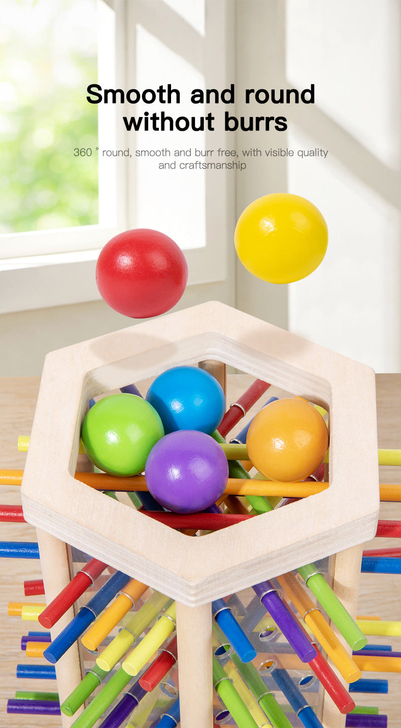 Wooden Kidsren's Stick Insertion Game Baby Draw Stick Color Cognitive Pitching Montessori Family Interactive Toy