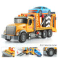 Cross-border simulation trailer toy inertia flat rescue large engineering car boy road transport toy car wholesale