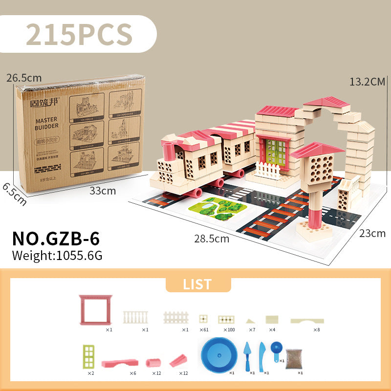 Cross-border New Products Mason Brick Building Mini Brick Hand-assembled Building House Villa Model Toys
