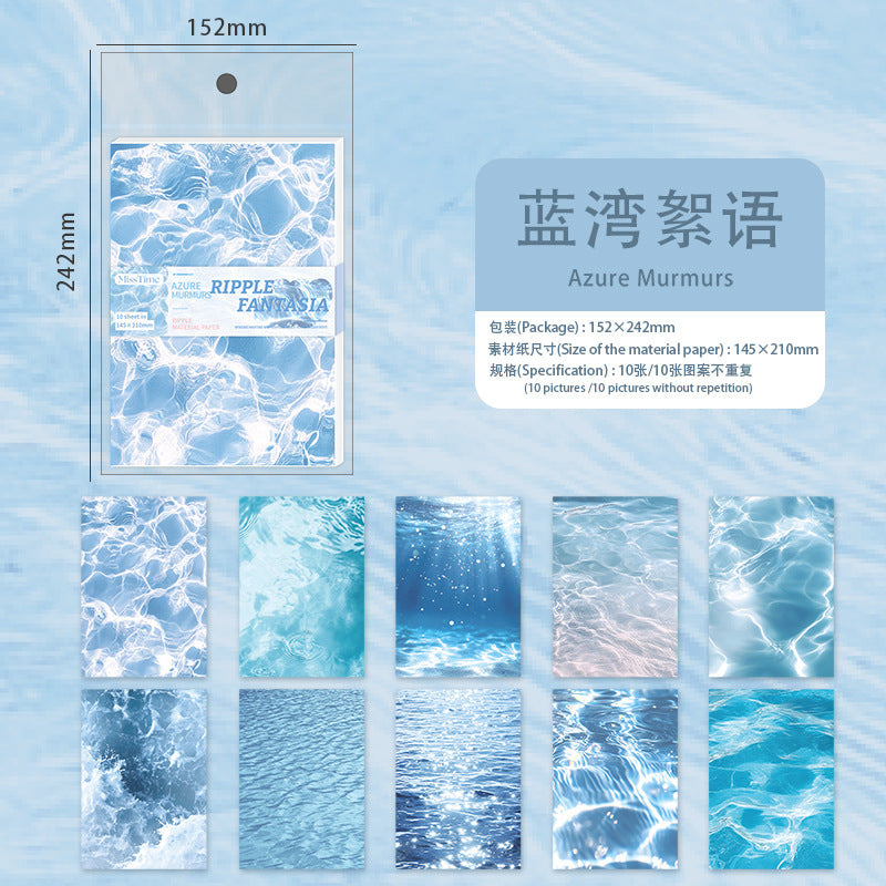 Light-Picking Water Ripple Material Paper Sunlight Floating Shadow Series Ins Collage Hand Account Background Paper Decoration Small Fresh Cross-Border