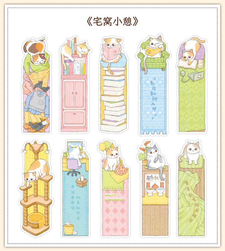 Paper Bookmark Meow's Everything Book Cute Flash Sand Bookmark Student Reading Marker Booklet Creative Gift Writable