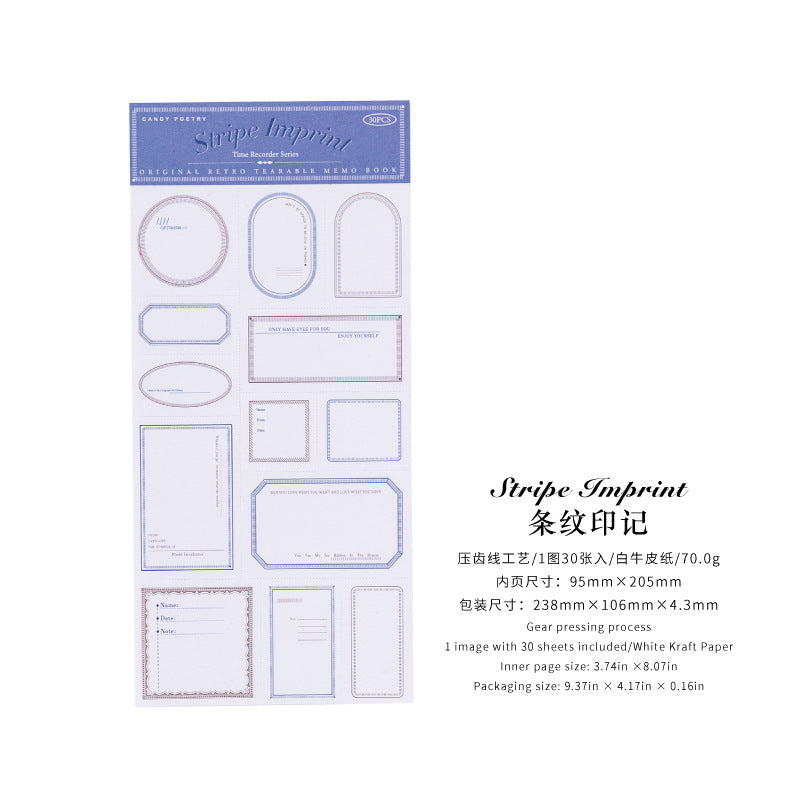 Sugar poem label note book time recorder original retro literature DIY material decoration base note paper