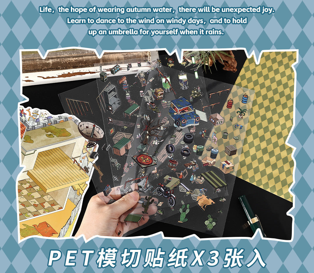 Infeel.Me Extra Large Scenery Stickers Today's Business Hours Open - Part Twelve DIY Journal Scene Stickers