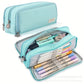 in stock Multi-layer Canvas Retractable Pencil Case Korean Simple High School Student Macaron Color-block Variable Large Capacity Pencil Case