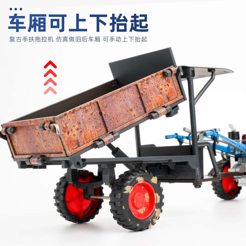 1:24 Retro Handheld Tractor Alloy Model Sound and Light Old Retro Collection Ornaments Children's Day Gift